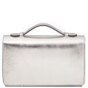 Opera Bolso Noche en Piel Metallic et Bandolera de Cadena Silver TL142519