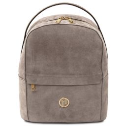 Volta Suede Leather Backpack Dark Taupe TL142517
