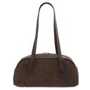 Eclaire Suede Leather Shoulder bag Dark Brown TL142516