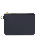 Leather Card Holder With Handle Dark Blue TL142544