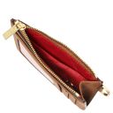 Leather Card Holder With Handle Cognac TL142544