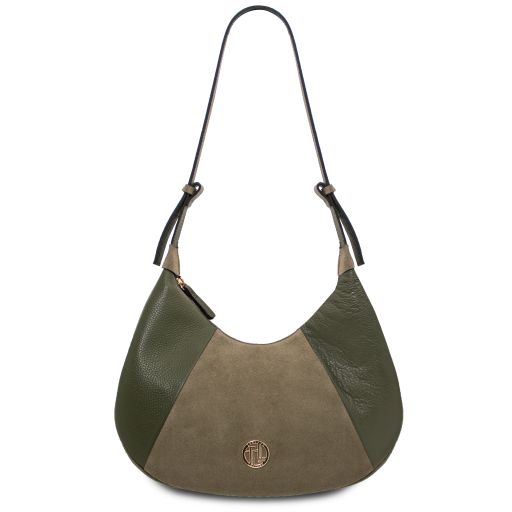 Goccia Bolso Hobo en Piel Verde Oscuro TL140941