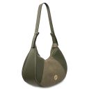 Goccia Bolso Hobo en Piel Verde Oscuro TL140941