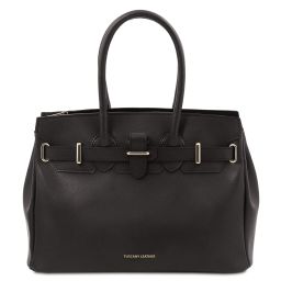 TL Bag Leather Handbag Black TL142174