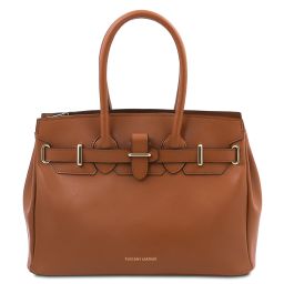 TL Bag Leather Handbag Cognac TL142174