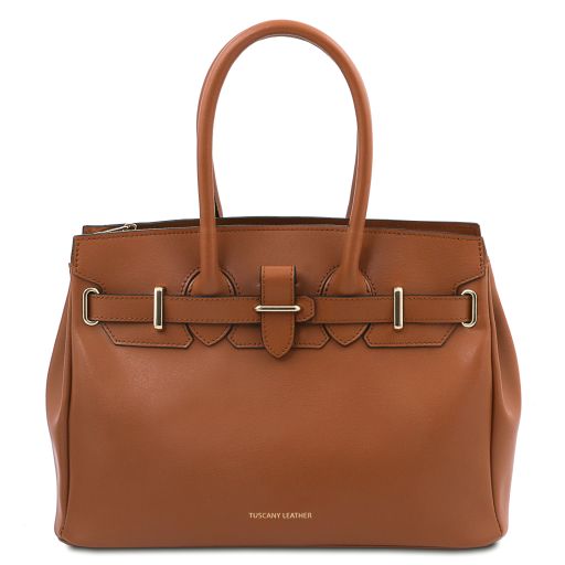 TL Bag Handtasche aus Leder Cognac TL142174