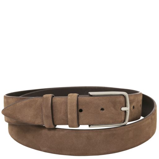 Elegant Nubuck Leather Belt 35mm Taupe TL142534