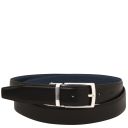 Elegant Double-sided Leather Belt 35mm in Smooth Leather Dark Blue TL142541