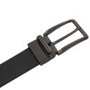 Elegant Double-sided Leather Belt 35mm in Smooth Leather Черный TL142542