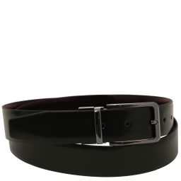 Ceinture élégante Réversible en Cuir Brossé 35mm Marron foncé TL142540