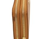 Mira Double zip Around Leather Wallet Cognac TL140809