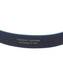 Casual Leather Belt 35mm With Light Blue Edges Dark Blue TL142528