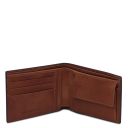 Elégant Portefeuille en Cuir Pour Homme Avec 2 Volets et Porte Monnaie Marron TL142552