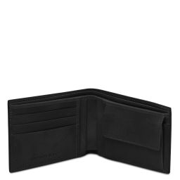 Elegante Cartera de Señor en Piel con Monedero Negro TL142552