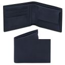 Exclusive 2 Fold Leather Wallet for men With Coin Pocket Dark Blue TL142552