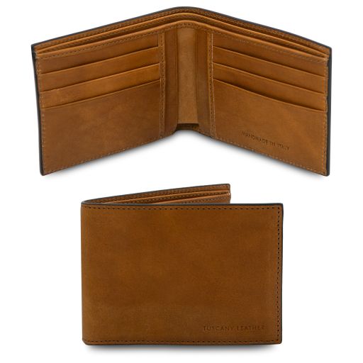 Elégant Portefeuille en Cuir Pour Homme Avec 2 Volets Naturel TL142553