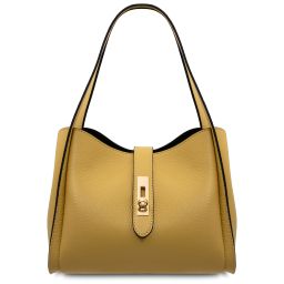 Soave Soft Leather Handbag Pastel yellow TL142583