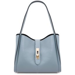 Soave Soft Leather Handbag Light Blue TL142583