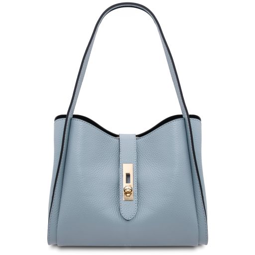 Soave Soft Leather Handbag Light Blue TL142583