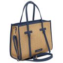 Frame Borsa a Spalla Effetto Paglia Blu TL142566
