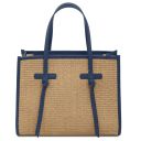 Frame Borsa a Spalla Effetto Paglia Blu TL142566