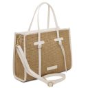 Frame Borsa a Spalla Effetto Paglia Bianco TL142566