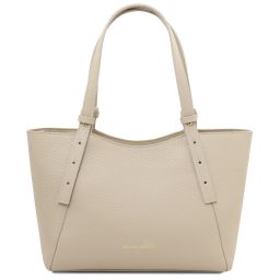 Libra Leather Shoulder bag Beige TL142580