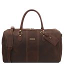 Lisbona Travel Leather Duffle bag - Large Size Dark Brown TL142557