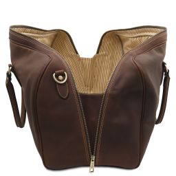 Lisbona Sac de Voyage en Cuir - Grand Modèle Marron foncé TL142557