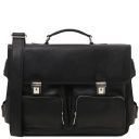 Ventimiglia Leather Multi Compartment TL SMART Briefcase With Front Pockets Черный TL140587