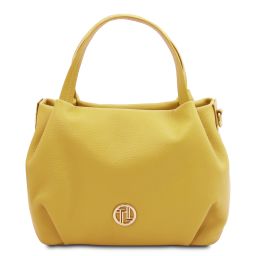 Nora Soft Leather Handbag Pastel yellow TL142372