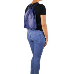 Shanghai Soft Leather Backpack Denim TL141881