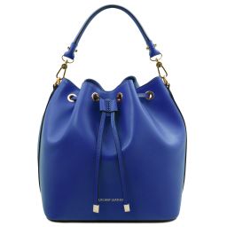 Vittoria Beuteltasche aus Leder Blau TL141531