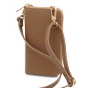 TL Bag Portefeuille/supporte Pour Téléphone en Cuir Avec Bandoulière Caramel TL142323