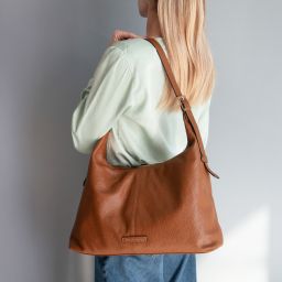 Plenia Shopping Tasche aus Leder Beige TL142569