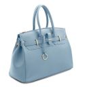 TL Bag Leather Handbag With Golden Hardware Light Blue TL141529