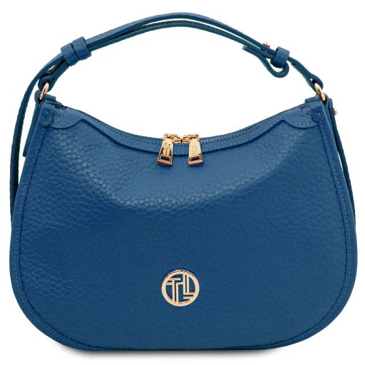 Hoblò Borsa a Mano in Pelle Morbida Denim TL142563