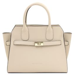 Origami Handtasche aus Leder Beige TL142507