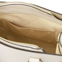 Croque Leather Handbag Beige TL142565