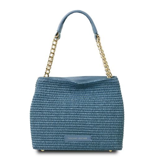 TL Bag Bolso Cubo en Rafia Denim TL142208