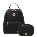 Mauritius Sac à dos en Cuir Souple et Trousse de Toilette en Cuir Souple Noir TL142611