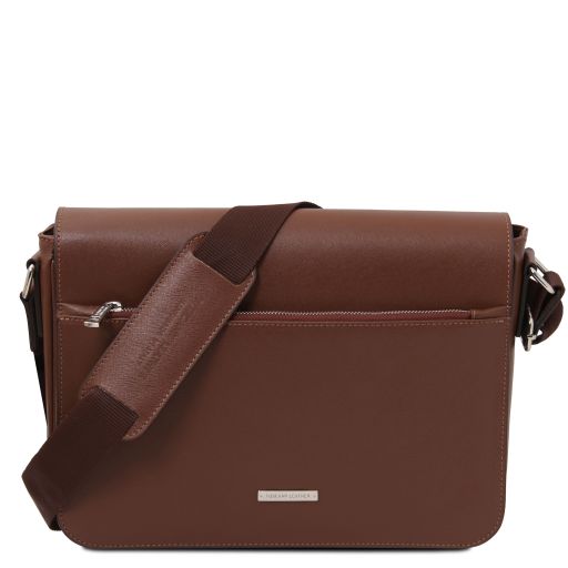Messenger Sac Messenger en Cuir Saffiano Café TL142549