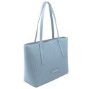 Dedalo Sac Shopping en Cuir Imprimé Tressé Bleu céleste TL142578