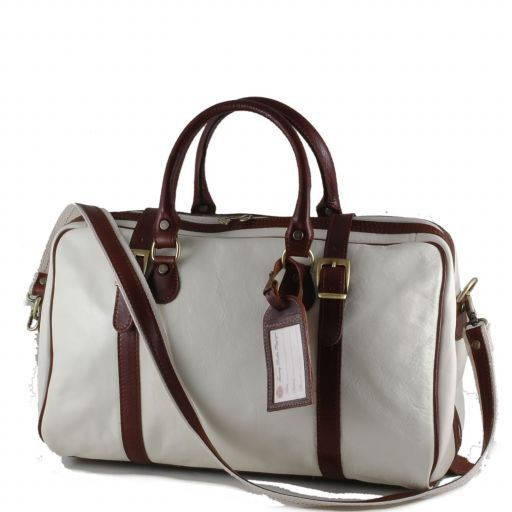 Berlin Travel Leather bag -Yachting Line - Small Size White TL140679