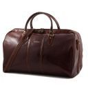 Lisbon Travel Leather Duffle bag Red TL10131