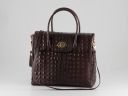 Erika Lady bag in Croco Look Leather - Small Size Dark Brown TL140846