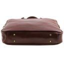 Urbino Leather Laptop Briefcase With Front Pocket Dark Brown TL141241