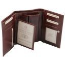 Exclusive 3 Fold Leather Wallet for Women Brown TL141314