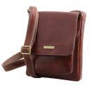 Jimmy Leather Crossbody bag for men With Front Pocket Honey TL141407