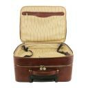 Varsavia Two Compartments Leather Pilot Case With two Wheels Мед TL141533